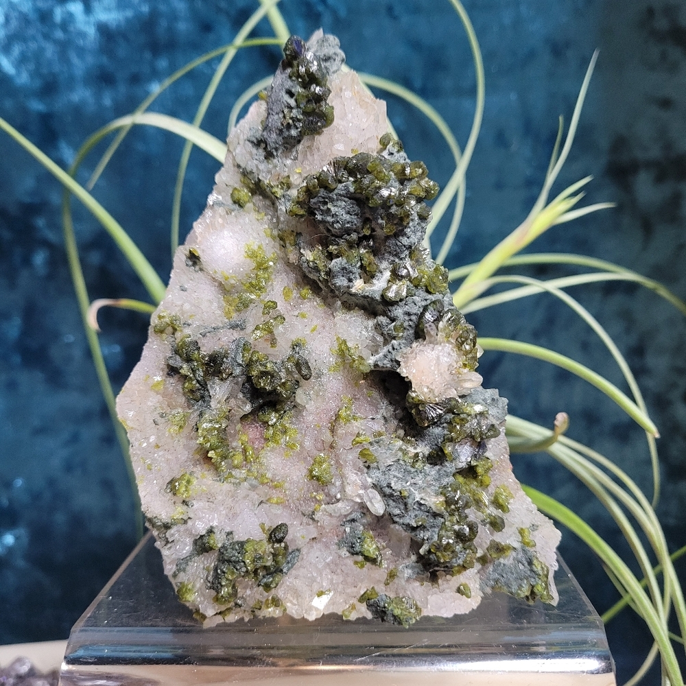 1.9lbs | Epidote, Prehnite & Quartz Crystal Specimen | Luxury Home Decor | Gift